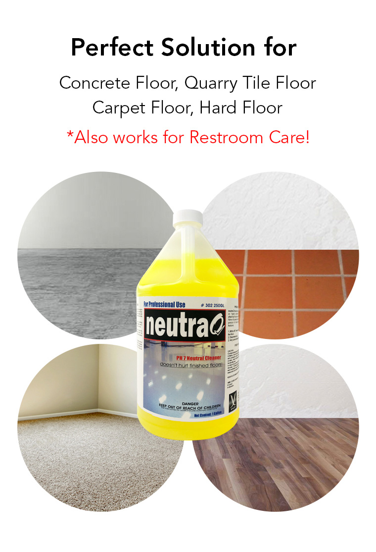 perfect solution for concrete floor, quarry tile floor, carpet floor, hard floor, restroom.