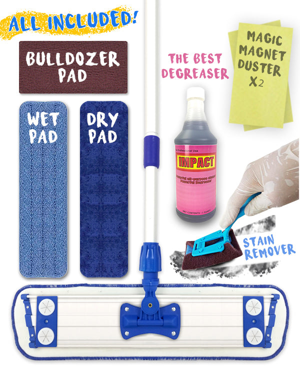 JL 18" Microfiber Flat Mop Frame and Extendable Handle Kit