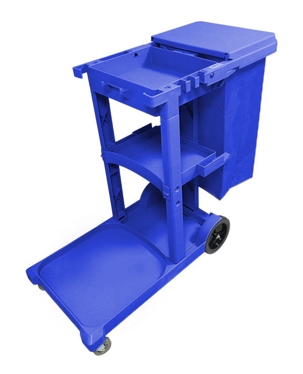JL Blue Janitor Cart With Cover