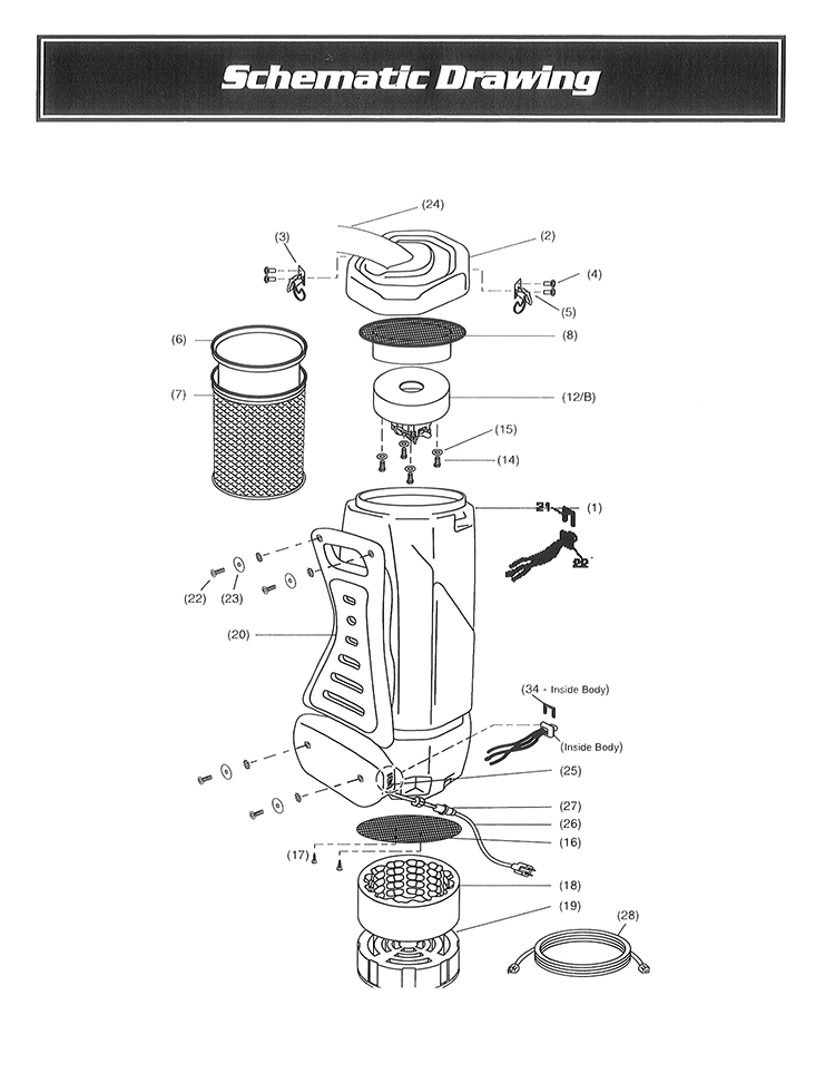 Schematic Diagram for Raven Backpack Vacuum