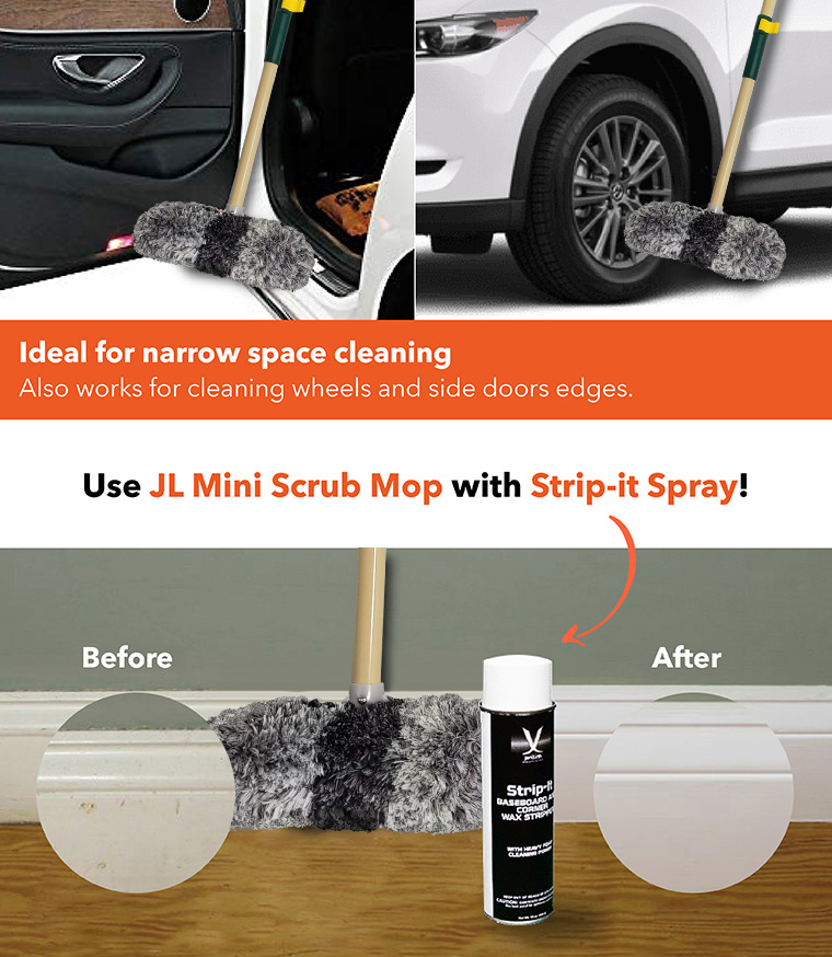 Janilink Power Scrub Mop-Baseboard & Multi-Use Cleaning Mop