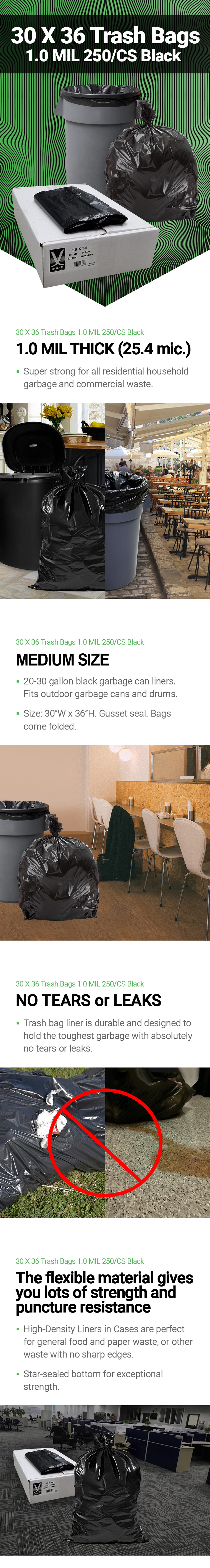 Colonial Bag Trash Bag Medium Duty 30 X 36 30 gal. 0.45 mil Case