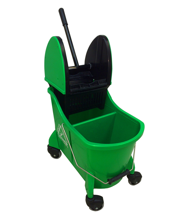 Lavex 26 Qt. Green Mop Bucket and Side Press Wringer Combo