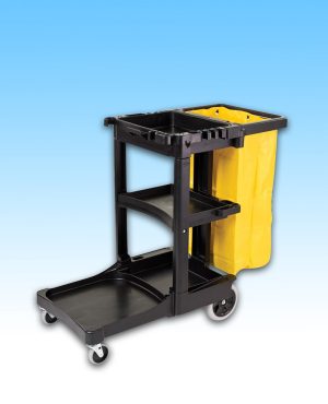 JC1945S23 - Short Platform Janitorial Cart - Gray